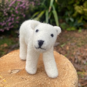 One-of-a-Kind Needle Felted Polar Bear | Handcrafted Wool Sculpture | Collectible Animal Art | Arctic Decor | OOAK Gift