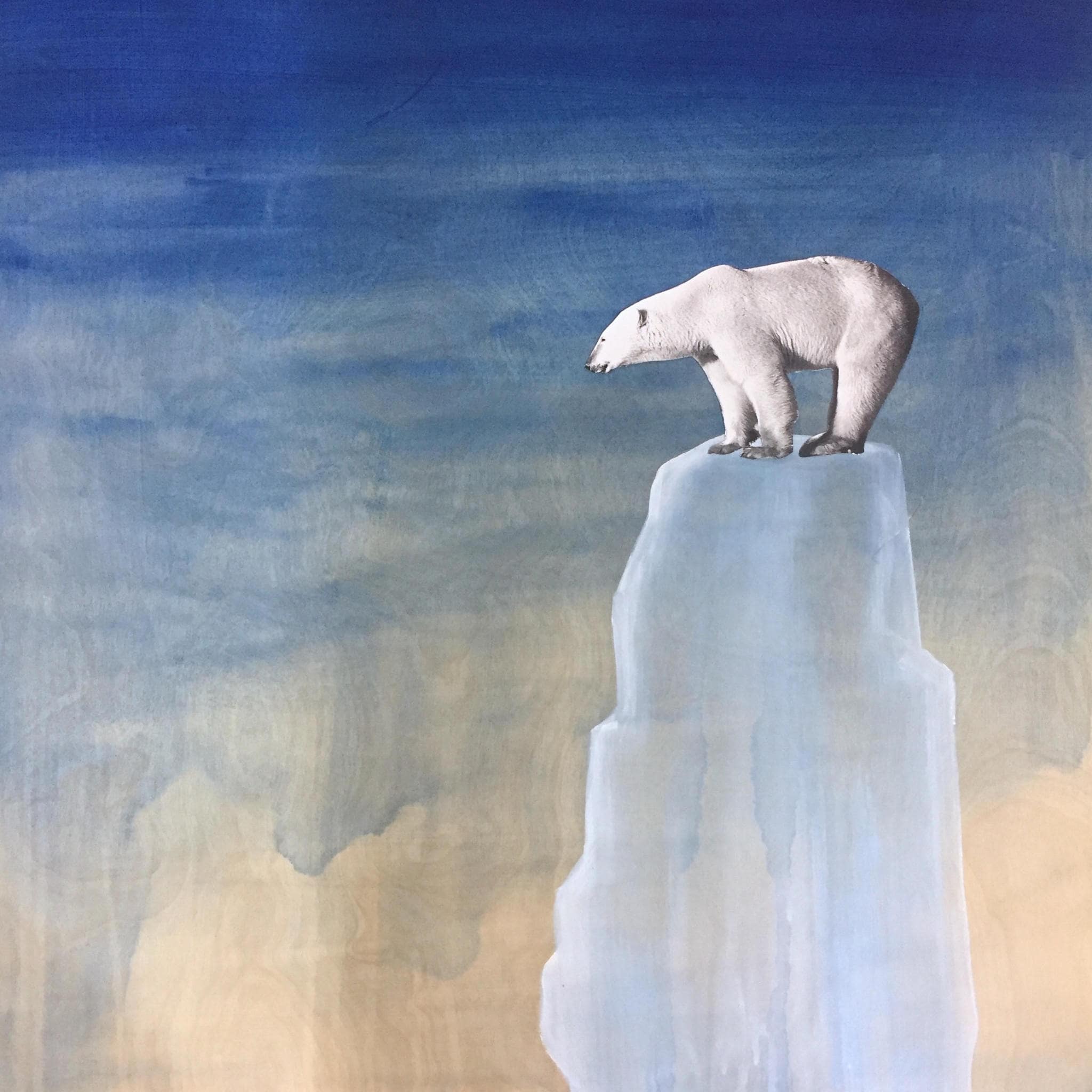 Polar Bear Art Print: Climate Change, Greenland Winter Landscape