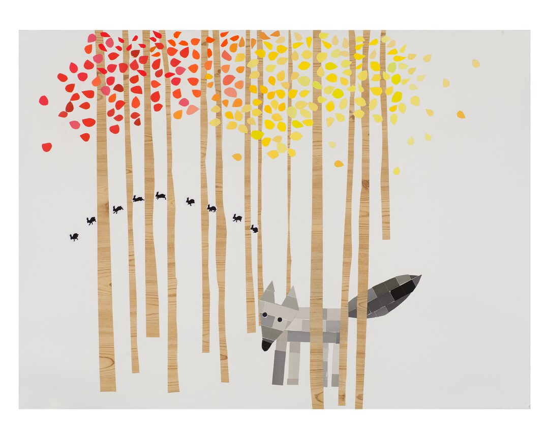 Aspen Autumn Wolf Art Print: Limited Edition Kids Room Decor - Etsy