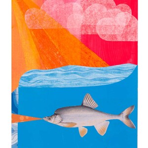 Humpback chub, animal art, limited edition, wildlife art, whimsical, wall decor, animal lover, cute, endangered animals, climate change