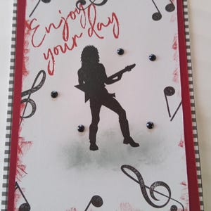 Op maat gemaakte handgemaakte kaart voor rockgitaar