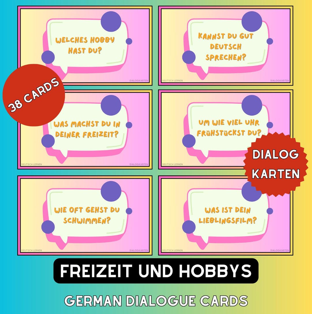 Hobbys hobbies GERMAN Printable Flashcards I Colourful I HIGH QUALITY I ...