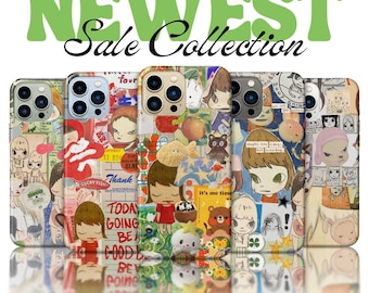 Yoshitomo Nara Phone Case, Japanese Aesthetic Collage Phone Cover | iPhone 16 15 14 13 12 Pro Plus Max, Samsung S24 S23 S22 S21 and more