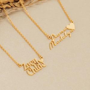 Personalisierte Halskette mit mehreren Namen, personalisierte Halskette mit Herz-Buchstaben-Namensanhänger, Gold-Silber-Halskette, Muttertagsgeschenk, Geburtstagsgeschenk für Sie
