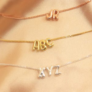 Colar de letras 3D, colar de nome de bolha, pingente de bolha personalizado, joias de nome, presente de aniversário, colar de letra inicial, presente de Natal, presente para ela