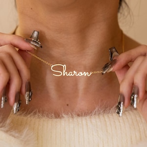 Colar com nome personalizado, joias personalizadas com nome em ouro e prata, presente personalizado para ela, colar com nome e letra personalizado para a mãe, presentes para a avó e a mãe dela