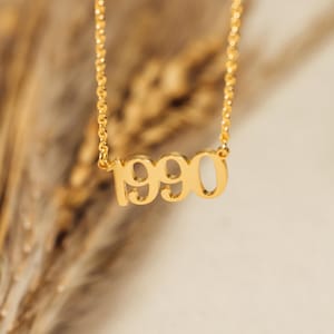 Colar com número personalizado, colar com letra e ano, joias com número da sorte, presentes para o Dia das Mães, colar com número de aniversário, presentes para a vovó e sua mãe