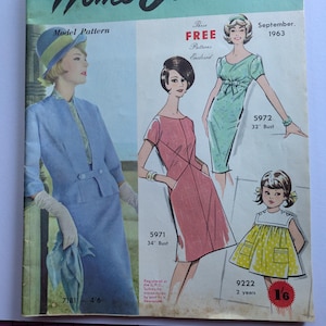 Australian Home Journal Magazine September 1963 with Free Patterns