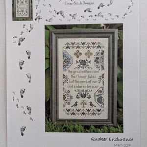 Quaker Endurance Cross Stitch Pattern Chart by Big Toe Designs Christian Bible Verse Cross Stitch Chart Only