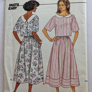 Butterick 3811 Schnittmuster Misses Locker Sitzendes Top Rock Kleider Gr 44-44 Fast & Einfach Nähen