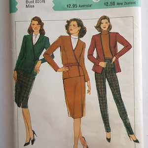 Style Sewing Pattern 3122 Misses Fitted Jacket, Skirt and Trousers Size 14 Bust 92cm Uncut