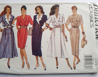 Butterick 裁縫パターン 6641 レディース ラップフロントボタンドレス 5スタイル サイズ 12-14-16 未カット
