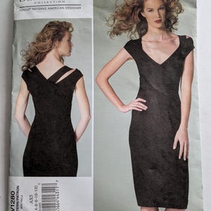 Vogue V1280 Donna Karan Designer Sleeveless Pullover Stretch Knit Dress Size 4-12 Uncut