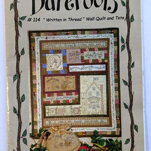 Bareroots Written in Thread Wall Quilt and Matching Tote Kit Quilting Patchwork Applique