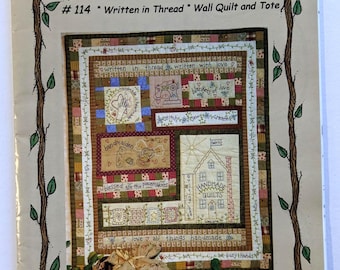 Bareroots Written in Thread Wall Quilt and Matching Tote Kit Quilting Patchwork Applique