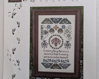 Quaker Seasons Cross Stitch Pattern Chart by Big Toe Designs Christian Bible Verse Cross Stitch Chart Only