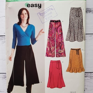 New Look 6626 Sewing Pattern Skirt Culottes Pants Pattern 5 Styles Size 10-22 UNCUT