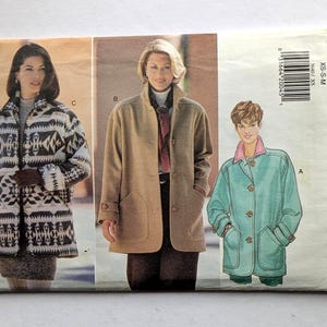 Cartamodello Butterick 3640 per giacca da donna a maniche lunghe, ampia, senza fodera, non tagliata, taglia XS-S-M