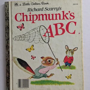 Kleines goldenes Buch Richard Scarrys Chipmunks ABC Hardcover Vintage kleines goldenes Buch für Kinder Vintage Kinderbücher Junk Journals