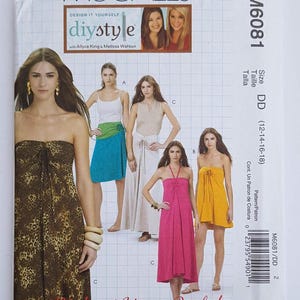 McCalls Sewing Pattern M6081 Ladies Pullover Sleeveless Dress or Skirt Size 12-18 Uncut DIY Style