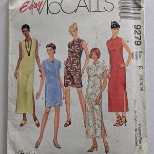 McCalls Easy Schnittmuster 9279 Damen Pullover Kleid in 2 Längen Größe 10-12-14 UNCUT