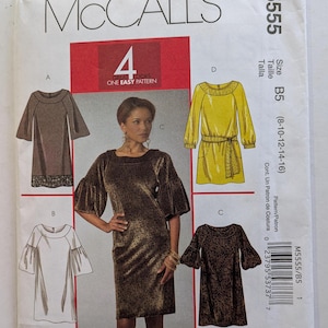 McCalls M5555 Sewing Pattern Women&#39;s Semi Fitted Above Knee Dress Size 8-16 UNCUT