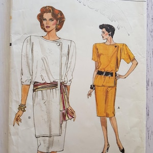 Very Easy Very Vogue Sewing Pattern 9487 Womens Loose Fitting Straight Knee Length Dress Size 14-18 Uncut 1990&#39;s Womens Fashion