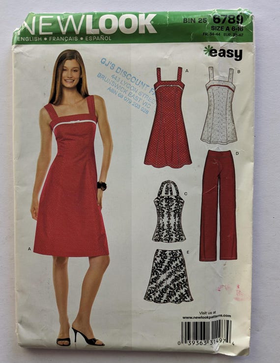 New Look 6789 Womens A-Line Sleeveless Dress Halter Top Skirt & Pants 6-16 Uncut New Look 6789 Womens A-Line Sleeveless Dress Halter Top Skirt & Pants 6-16 Uncut
