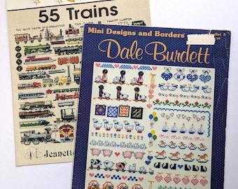 Trains and Mini Designs and Borders in Cross Stitch Designed by Dale Burdett and Jeanette Crews Paperback Cross Stitch Booklets