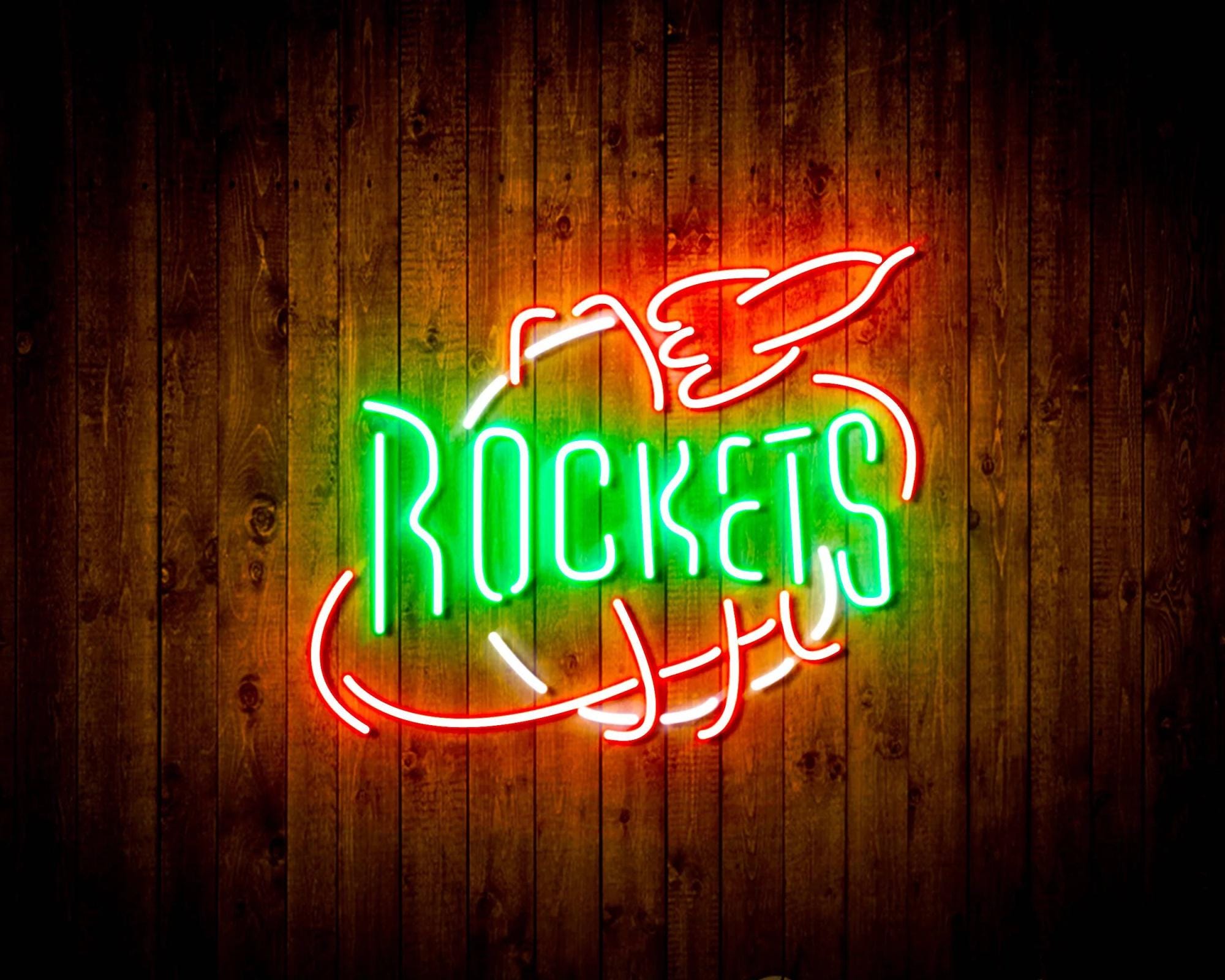 NBA Houston Rockets Handmade LED Neon Light Sign,nfl Table Decor, Wall ...