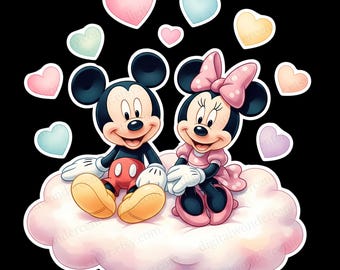 Micky Minnie PNG Clipart | Digitaler Download | hochauflösender transparenter Hintergrund | Sublimation & Handwerk | Micky Maus Minnie Liebe