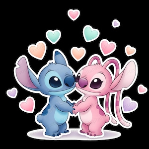 Stitch Angel PNG Clipart | Digital Download | High-Resolution Transparent Background | Sublimation & Craft Use | Stitch Angel Love