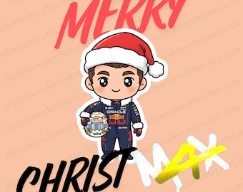 Max Verstappen PNG Clipart | Digital Download High-Resolution Transparent Background | Sublimation & Craft Use M4X cute Formula 1 Christmas