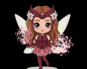 Scarlett Witch PNG Clipart | Digital Download | High-Resolution Transparent Background | Sublimation & Craft | Marvel Cute | Kawaii Chibi