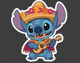 Stitch Dia De Los Muertos PNG Clipart: Halloween Sublimation (Digital Download)