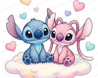 Stitch Angel PNG Clipart | Digital Download | High-Resolution Transparent Background | Sublimation & Craft Use | Stitch Angel Love