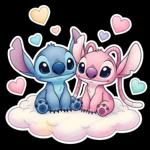 Stitch Angel PNG Clipart | Digital Download | High-Resolution Transparent Background | Sublimation & Craft Use | Stitch Angel Love