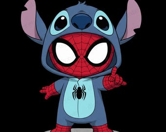 Spiderman Stitch PNG Clipart | Digital Download | High-Resolution Transparent Background | Sublimation & Craft Use | Stitch Spider