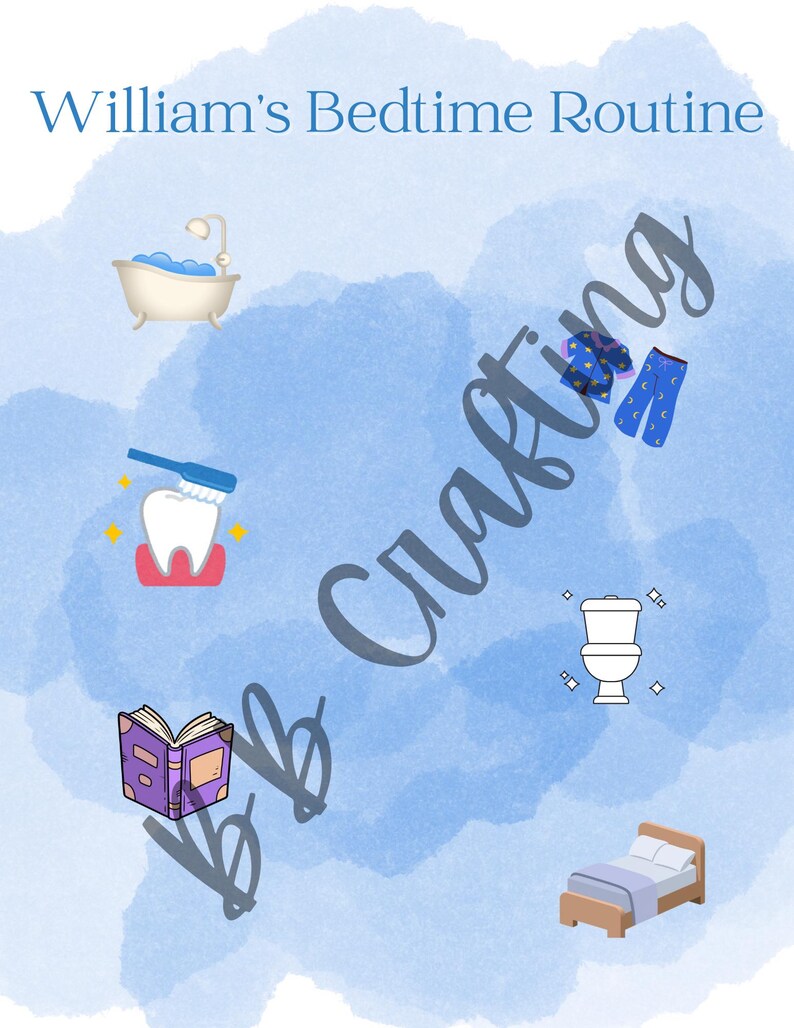 Personalized Bedtime Routine Chart for Kids | Printable Night Routine ...