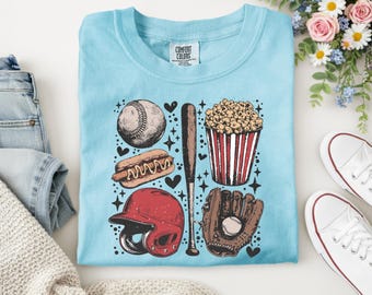 Baseball Game Day Snack Tee – Cute Retro Ballpark Food Graphic Shirt