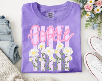 Oopsie Daisy T-Shirt – Cute Funny Floral Tee, Aesthetic Gift for Her