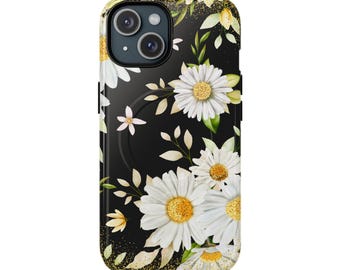 Daisy Floral Tough Magnetic Phone Case — Protective Magnetic Bumper for iPhone