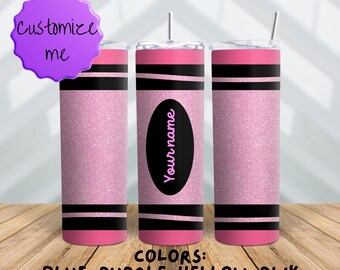 Custom Teacher Crayon Cup – Personalized Tumbler Gift