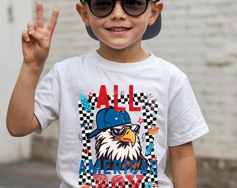 All American Boy Shirt | Patriotic Eagle 4th of July Tee
