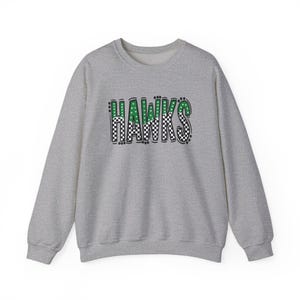 Hawks Gildan Unisex Crewneck Sweatshirt | Cozy Casual Wear, Game Day Attire, Sports Fan Merchandise, School Spirit Apparel, Gift for Him/Her