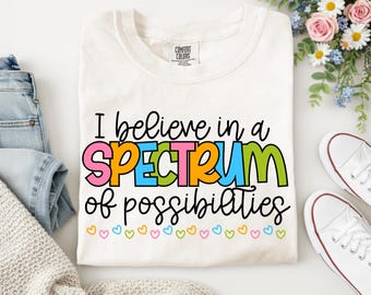 Autism Awareness Graphic Tee-Believe in a Spectrum of Possibilities