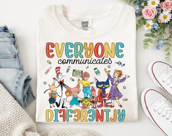 Autism Awareness Graphic Tee-Everyone Communicates Differently-Neurodiversity