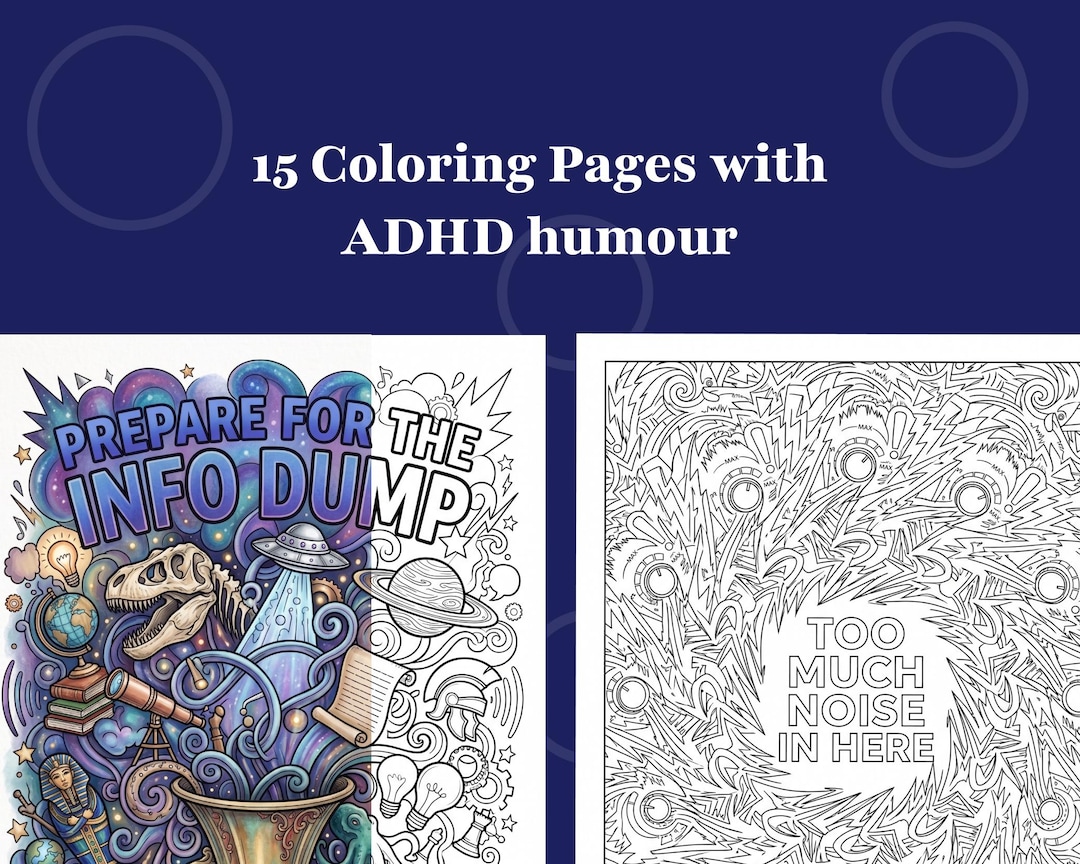 15 ADHD Adult Coloring Pages | Funny Neurodivergent Printable Coloring ...