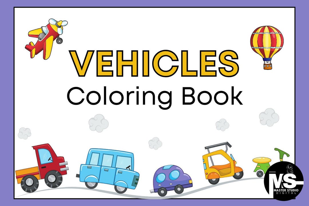 COLORING VEHICLES 23 Printable Vehicles Pdf Printable A4 Size Preschool ...
