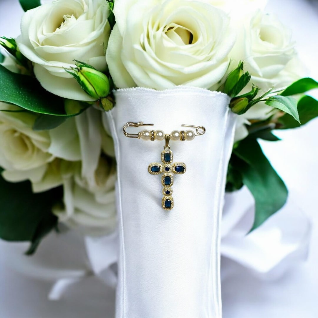 Something Blue Pin Something Blue Bridal Bouquet Pin LARGE - Easily Attaches to Bridal ...
